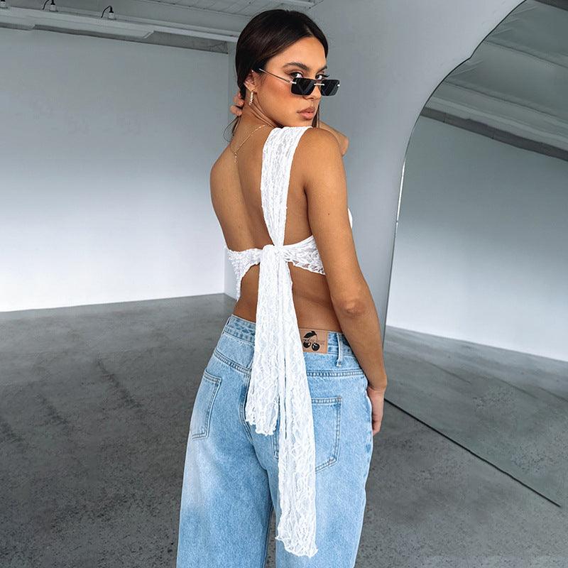 Ins Lace Backless Top - Hipster Collections