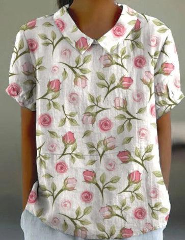 Ladies New Lapel Loose Casual Short-sleeved Top - Hipster Collections