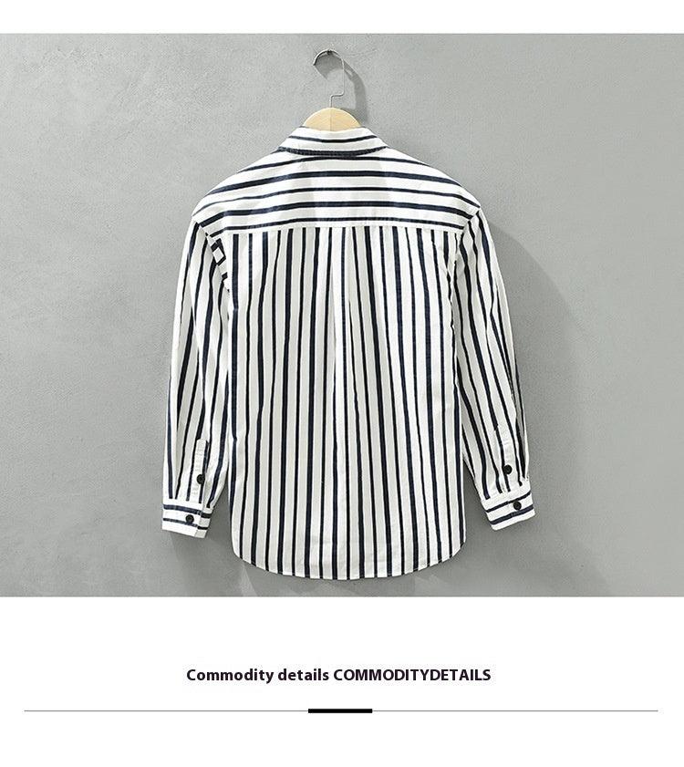 Young Men's Loose Re-work Striped Shirt - Hipster Collections