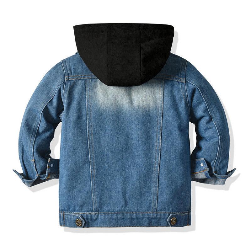 Children's Fake Two-piece Denim Jacket, Children's Hooded Fashion Casual Top - Hipster Collections