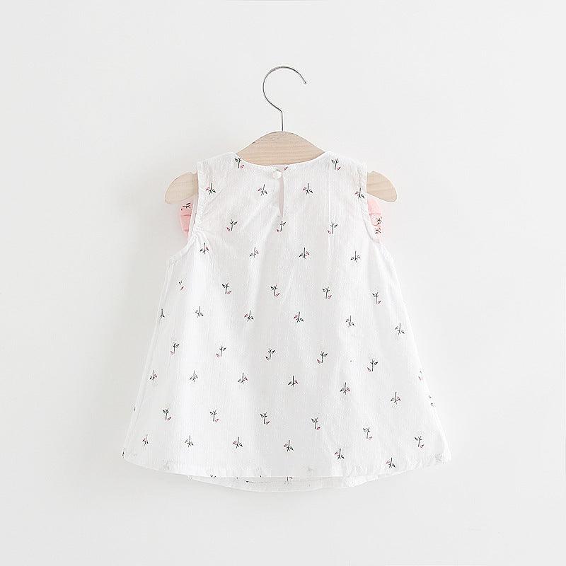 Solid color bow bow floral print halter skirt - Hipster Collections