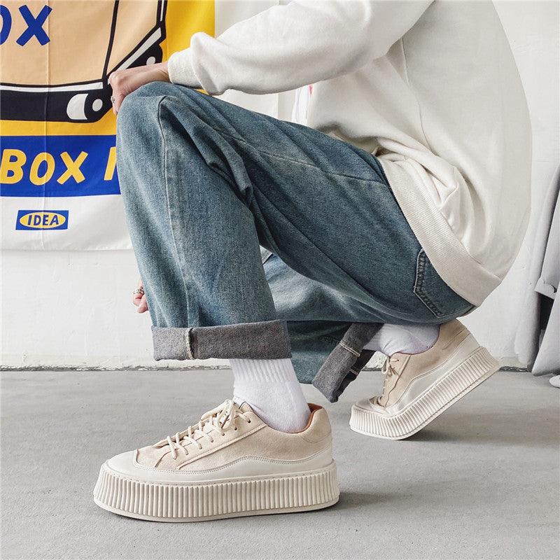 Hong Kong Style Thick Bottom Height Increasing Canvas Shoes - Hipster Collections