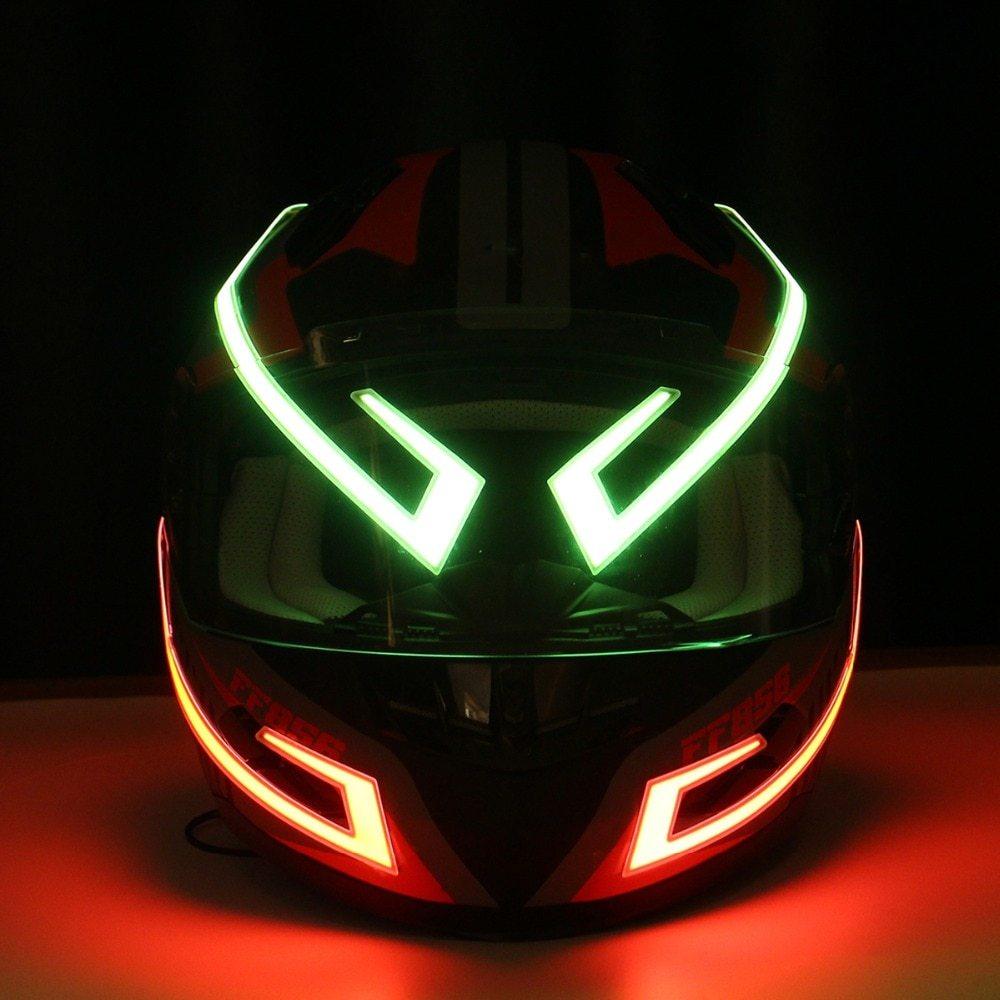 Motorcycle Helmet EL Cold Light Helmet Light Strip Night Signal Luminous Modified Strip Helmet Sticker - Hipster Collections