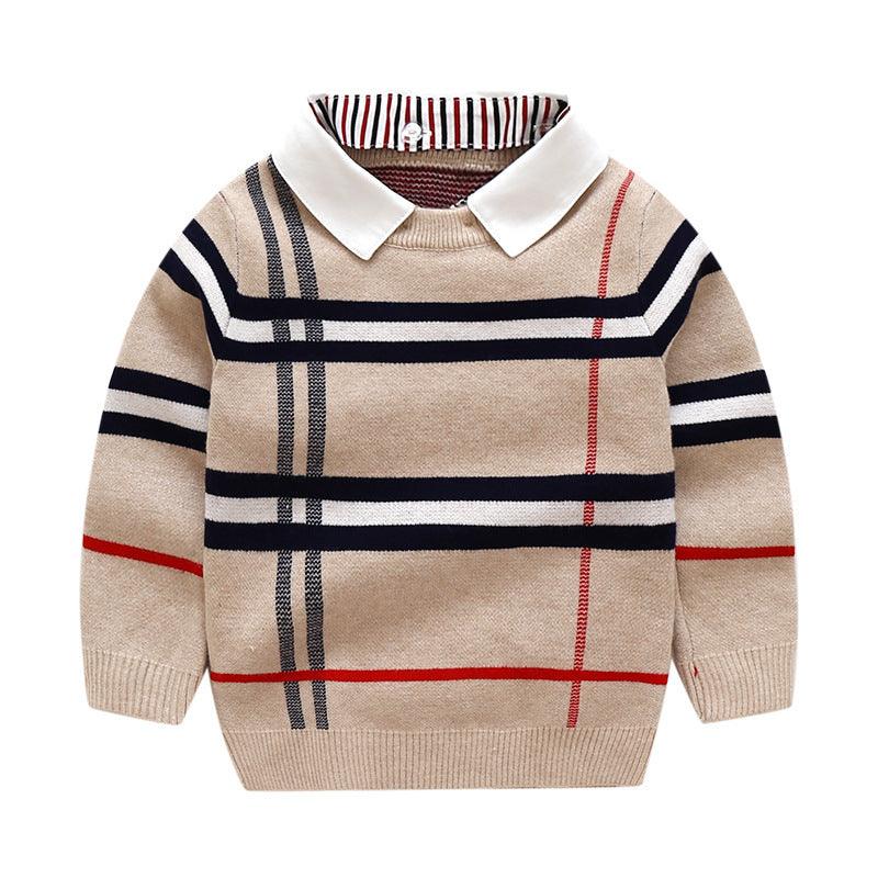 Boys plaid jacquard sweater - Hipster Collections