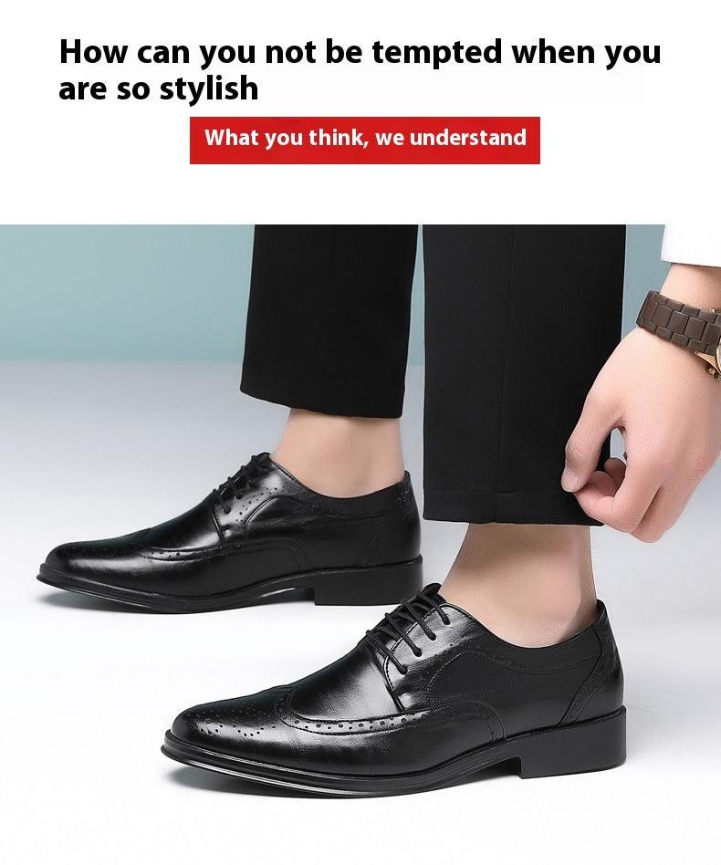 Block Carved Casual Leather Shoes For Men - Hipster Collections