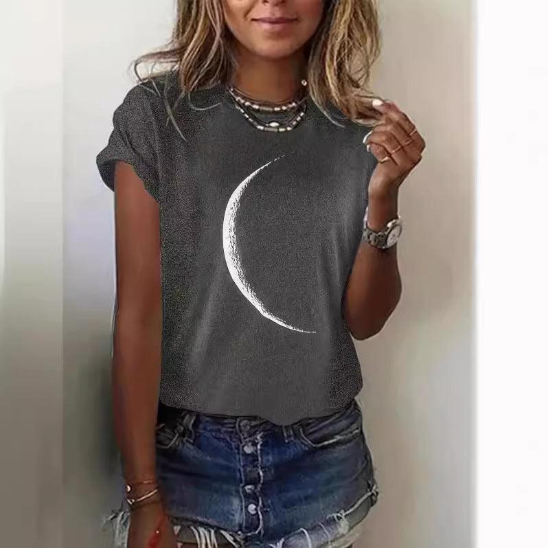 3D Digital Printing Pullover Loose Diagonal Collar Women's T-shirt Short Sleeve - Hipster Collections