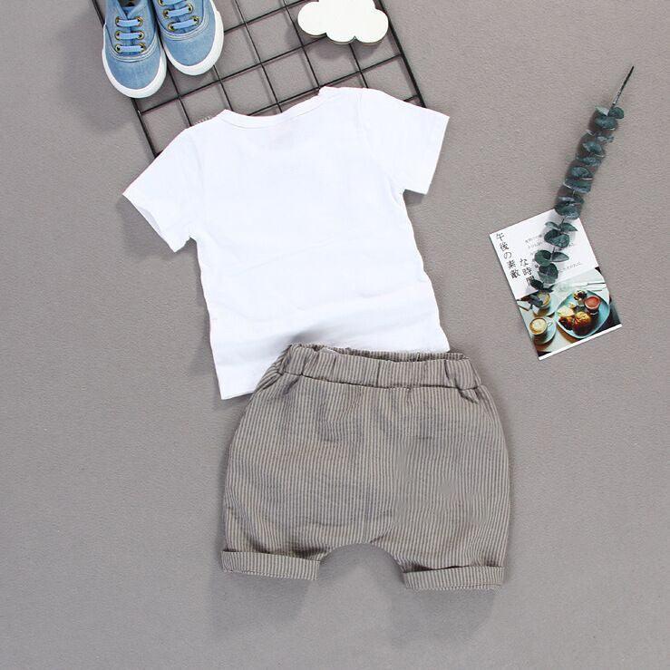 Summer Kids Boys Grey Gentleman Outfits - Hipster Collections