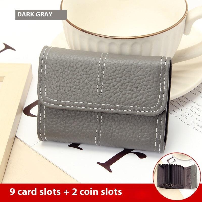 Large Capacity Women's Certificate Holder First Layer Cowhide Card Holder Wallet - Hipster Collections