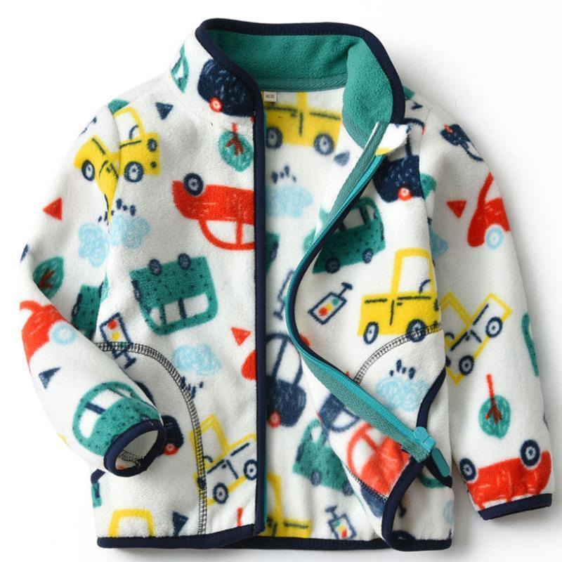 Thick Fur Printed Coats Kids Zipper - Hipster Collections
