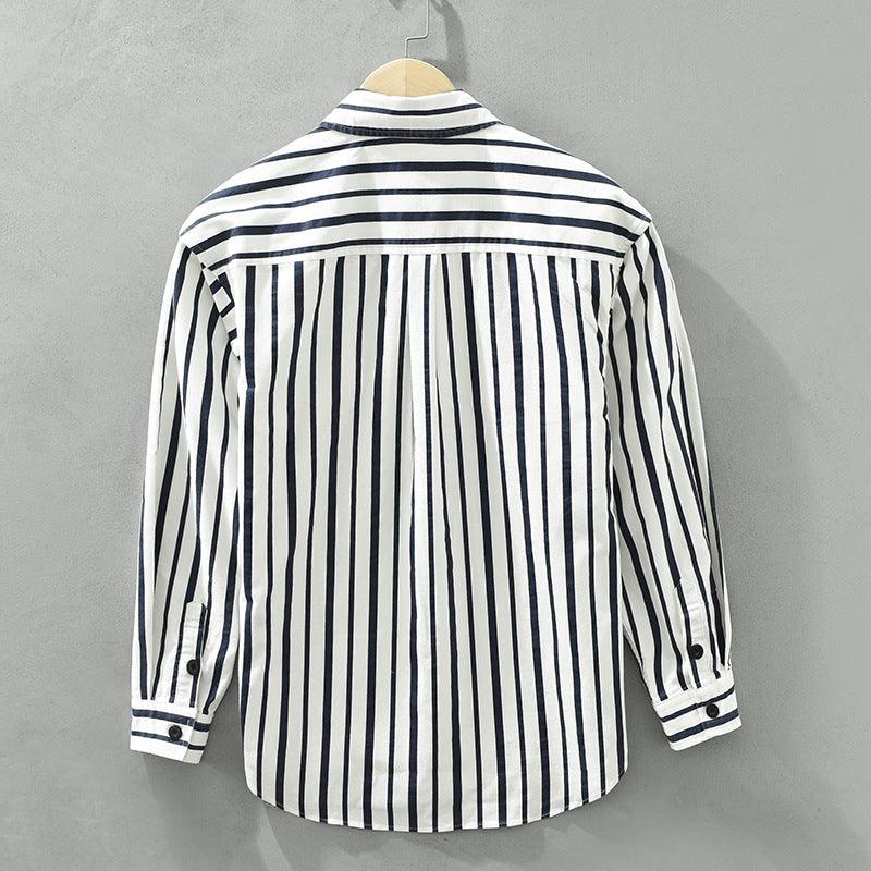 Young Men's Loose Re-work Striped Shirt - Hipster Collections