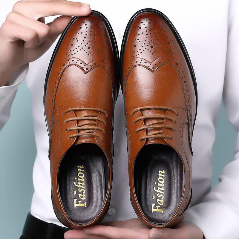 Block Carved Casual Leather Shoes For Men - Hipster Collections