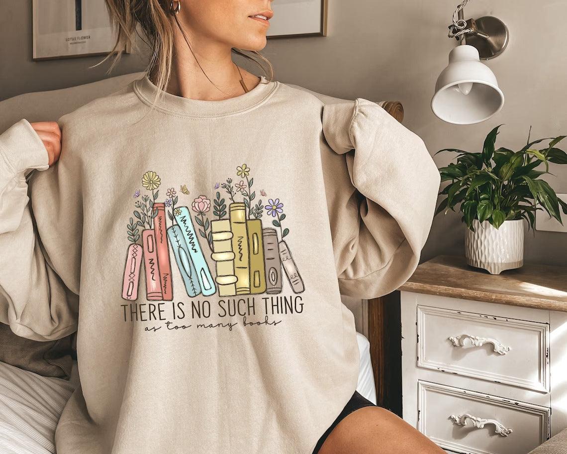 Book Flower Print Colored Cotton Women's Sweater - Hipster Collections