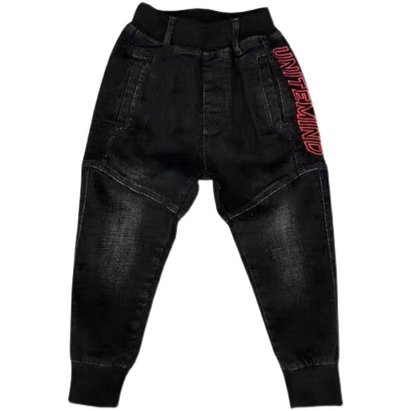 Kids Black Jeans Single Pants Spring And Autumn Boys Pants - Hipster Collections