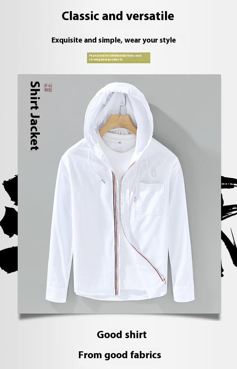 Cotton Hooded Shirt Coat American Casual Men - Hipster Collections