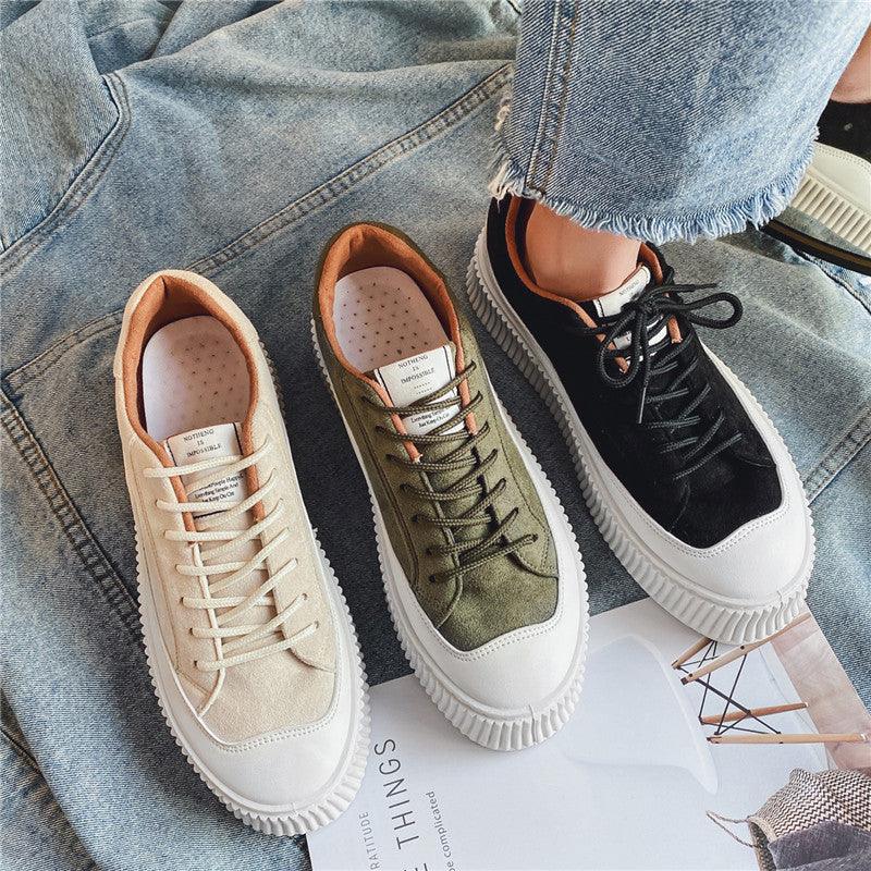 Hong Kong Style Thick Bottom Height Increasing Canvas Shoes - Hipster Collections