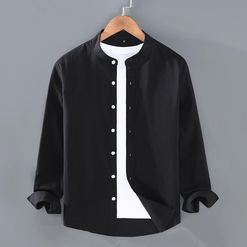 Spring And Autumn Thin Stand-up Collar Long-sleeved Men's Shirt - Hipster Collections