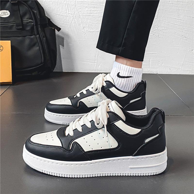 Leather Breathable Teen Trend All-matching Platform White Shoes - Hipster Collections