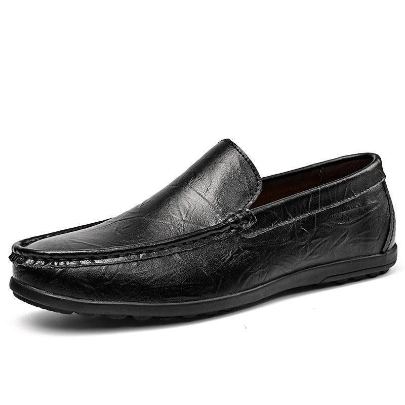 Men's Shoes Plus Size Cowhide Slip-on Driving Shoes Lightweight Retro Easy Matching Gommino Breathable - Hipster Collections