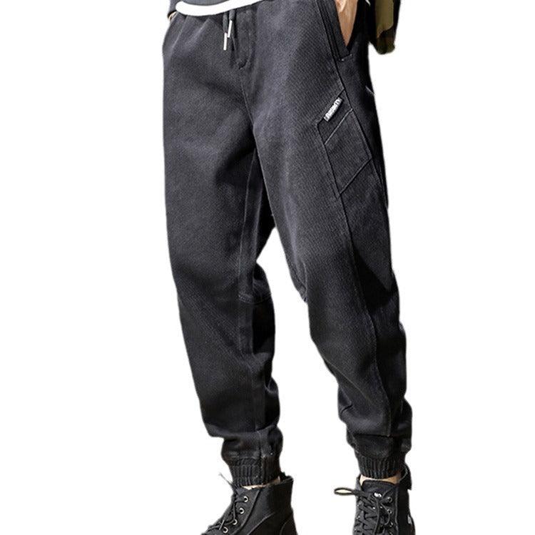 Labor Protection Work Jeans Plus Size Loose Tappered Drawstring Wear-resistant Stain-resistant Harem Pants - Hipster Collections