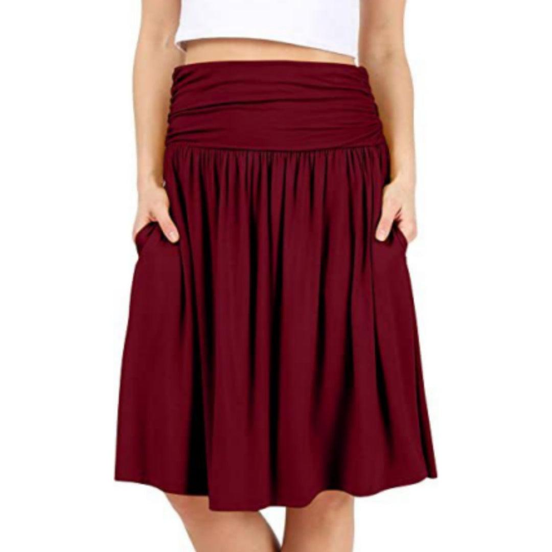 European And American Women's Clothing Pleated Elegant Midi Skirt - Hipster Collections