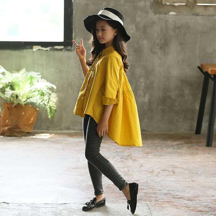 Girls' Big Kids Loose Fashionable Tops Korean Style Shirts Big Kids' Swallowtails - Hipster Collections
