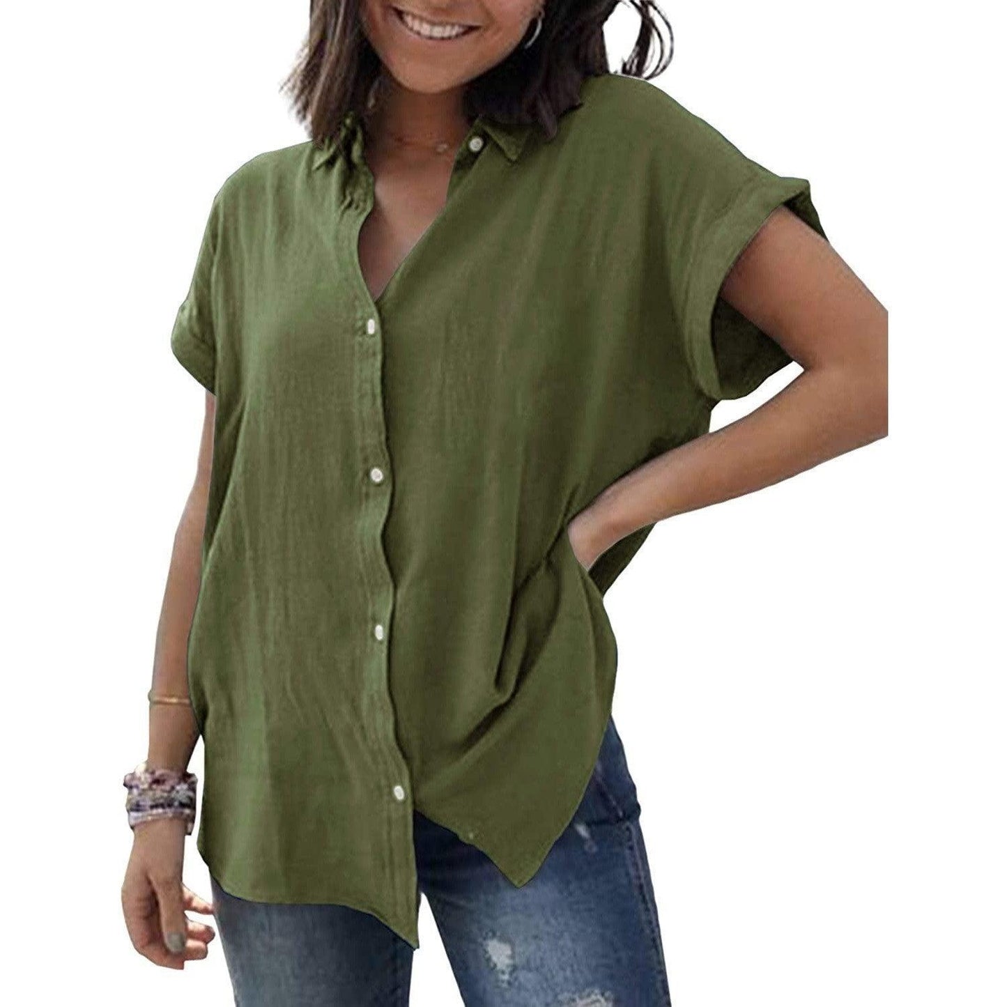 Casual Cotton And Linen Short Sleeve - Hipster Collections