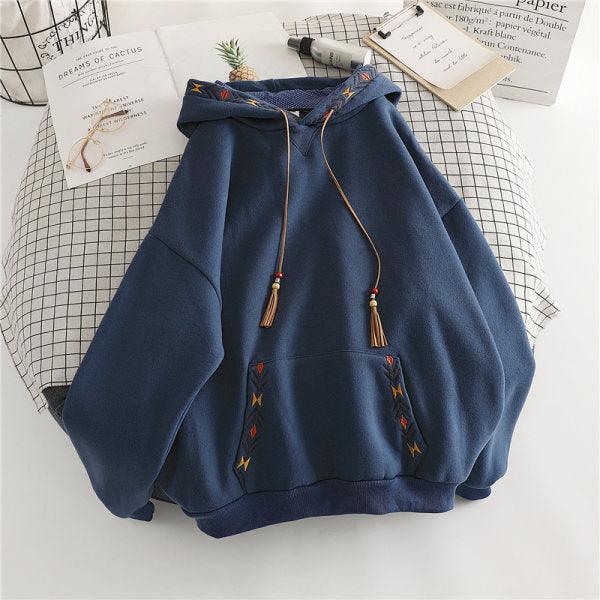 Hooded Korean Style Loose All-matching Top - Hipster Collections