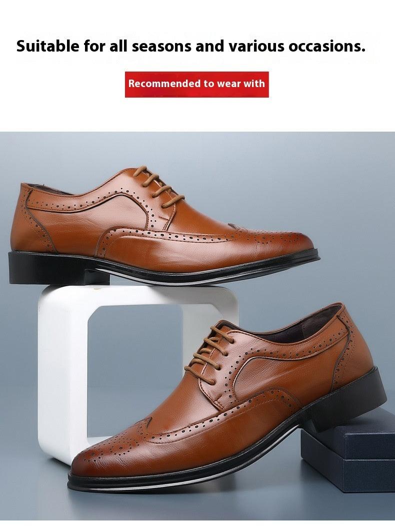 Block Carved Casual Leather Shoes For Men - Hipster Collections
