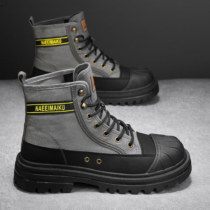 Thick-soled Canvas Casual Sports Men's All-match Work Motorcycle Boots - Hipster Collections