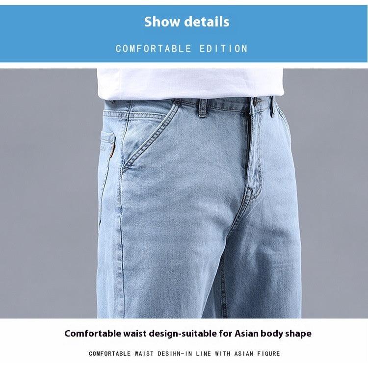 Men's Slim Fit Cropped Casual Light-colored Jeans - Hipster Collections