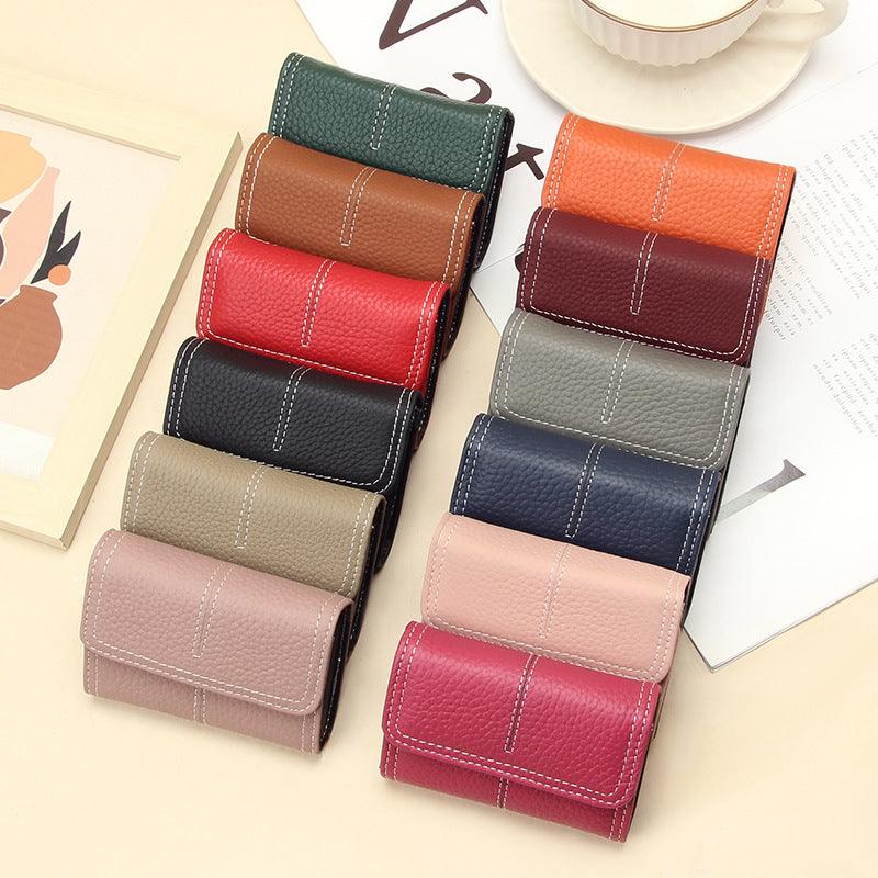Large Capacity Women's Certificate Holder First Layer Cowhide Card Holder Wallet - Hipster Collections