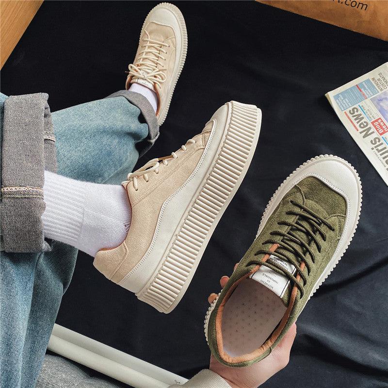 Hong Kong Style Thick Bottom Height Increasing Canvas Shoes - Hipster Collections