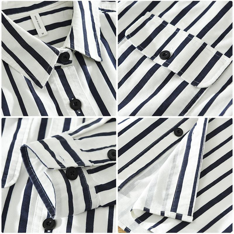 Young Men's Loose Re-work Striped Shirt - Hipster Collections
