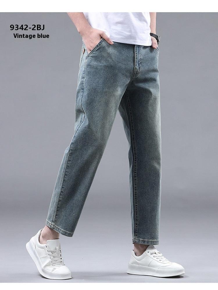 Men's Slim Fit Cropped Casual Light-colored Jeans - Hipster Collections