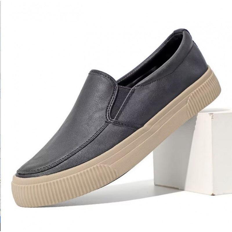 All-matching Men's Leather Shoes Breathable Casual Fashion Low-top Sneakers - Hipster Collections