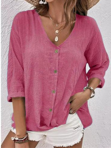 Cross-border New Arrival Women's V-neck Buttons Chiffon Cardigan Long Sleeve - Hipster Collections
