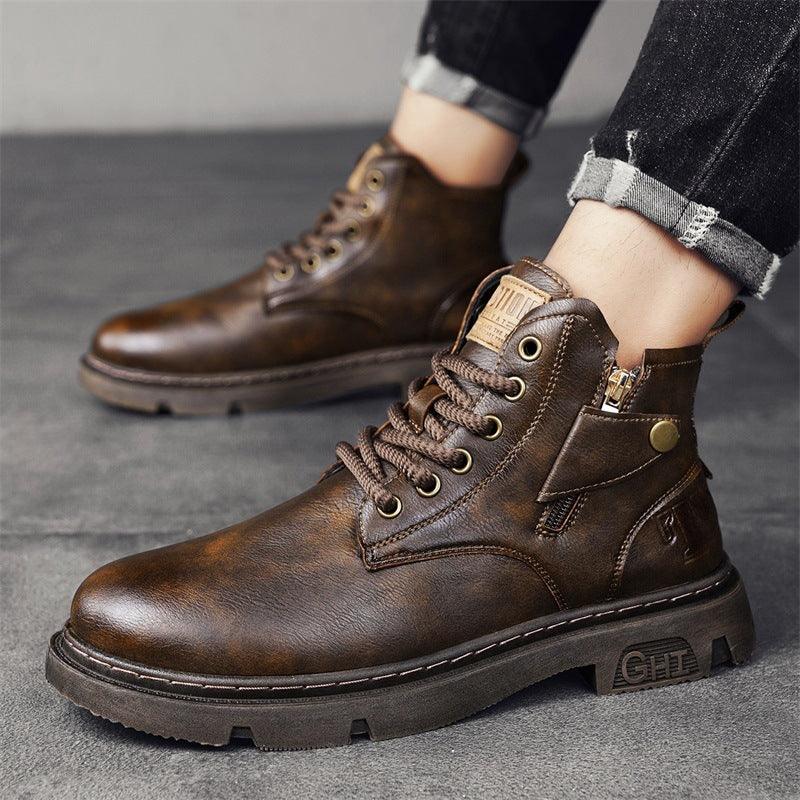 Retro British Style High Cut Martin Boots For Men - Hipster Collections