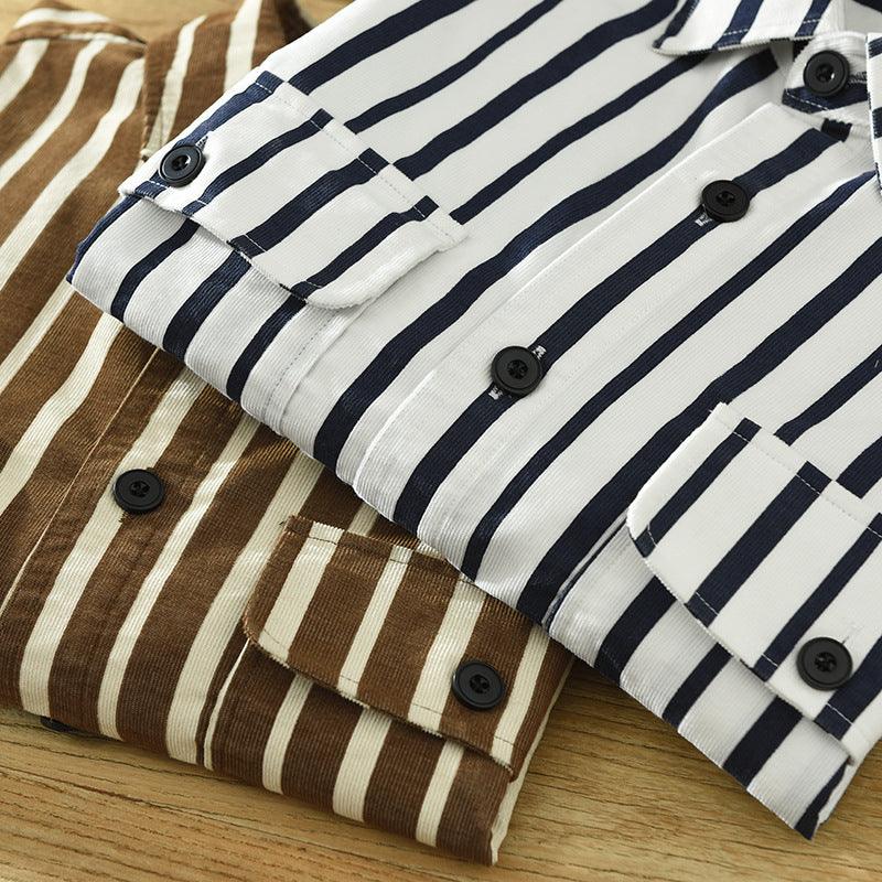 Young Men's Loose Re-work Striped Shirt - Hipster Collections