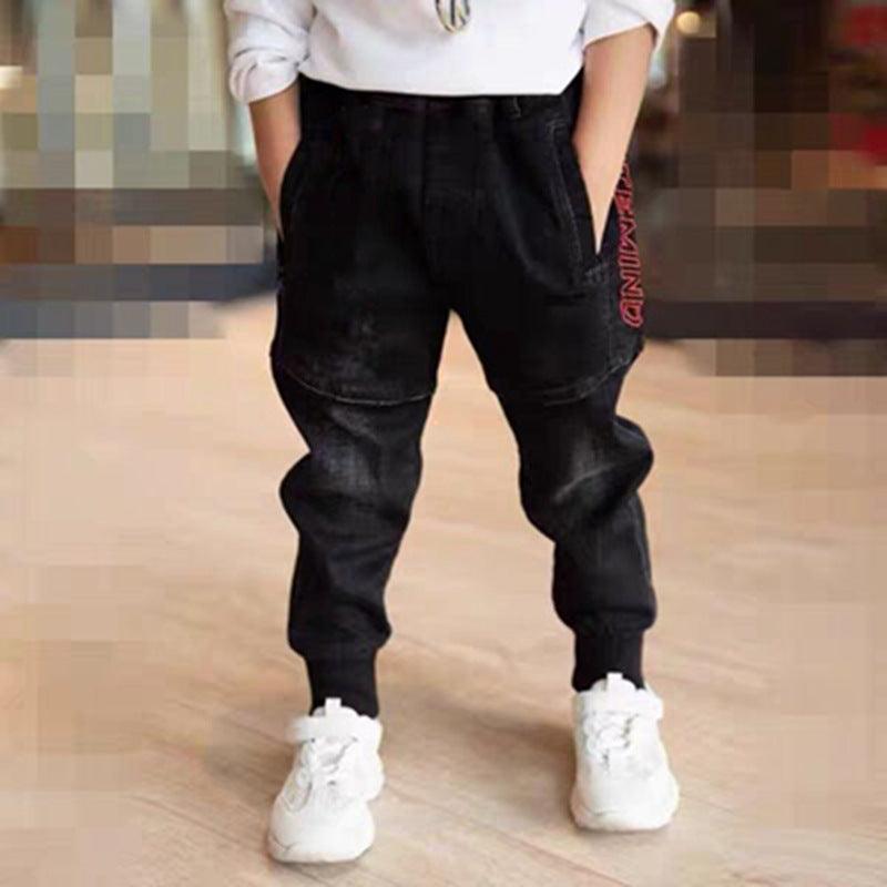 Kids Black Jeans Single Pants Spring And Autumn Boys Pants - Hipster Collections