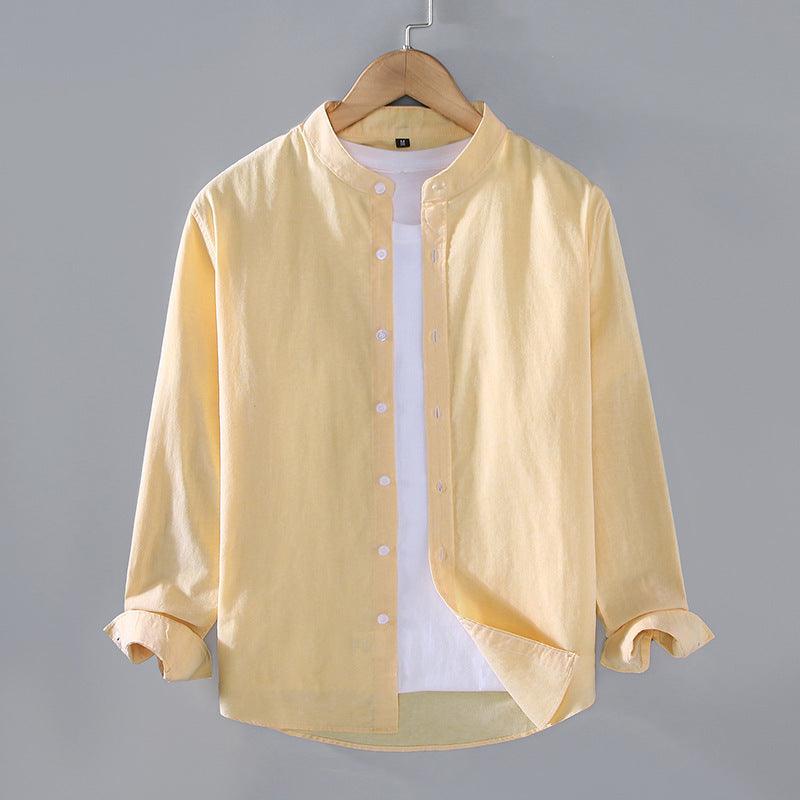 Spring And Autumn Thin Stand-up Collar Long-sleeved Men's Shirt - Hipster Collections