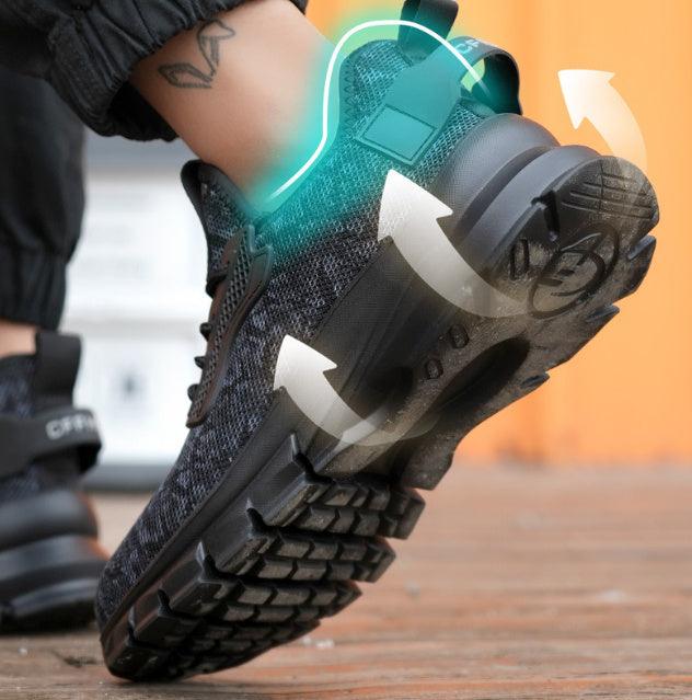 Camouflage Flying Woven Labor Protection Shoes With Steel Toe Caps - Hipster Collections