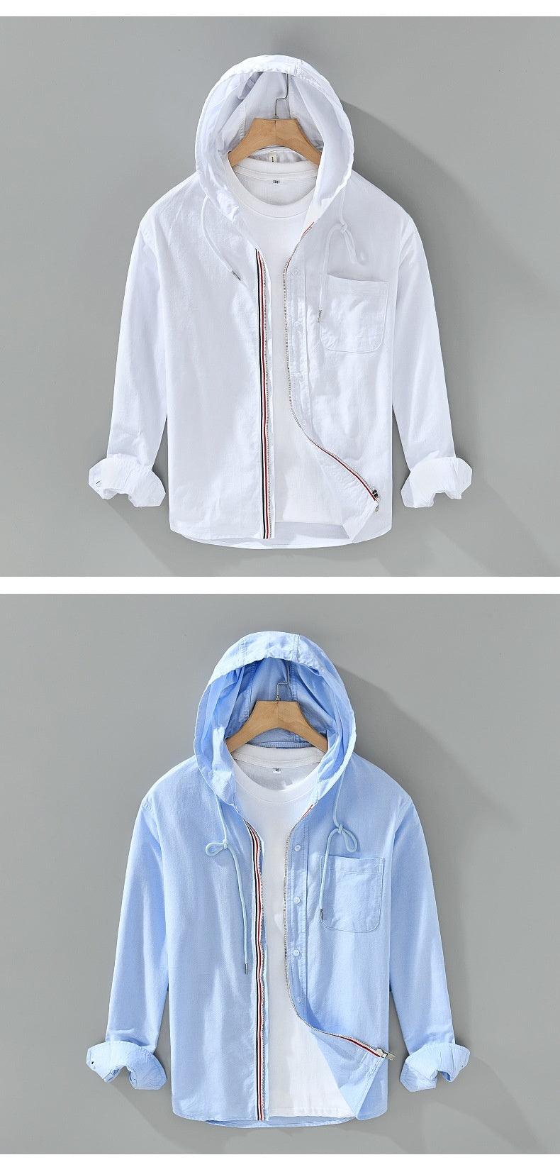 Cotton Hooded Shirt Coat American Casual Men - Hipster Collections