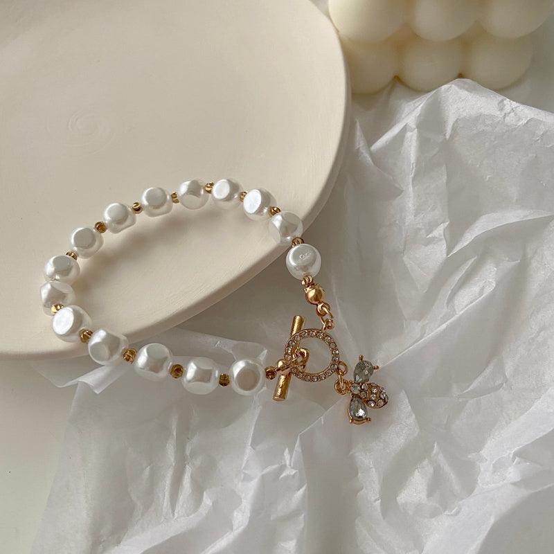 Natural Stone Pearl Pendant Bracelet For Woman - Hipster Collections