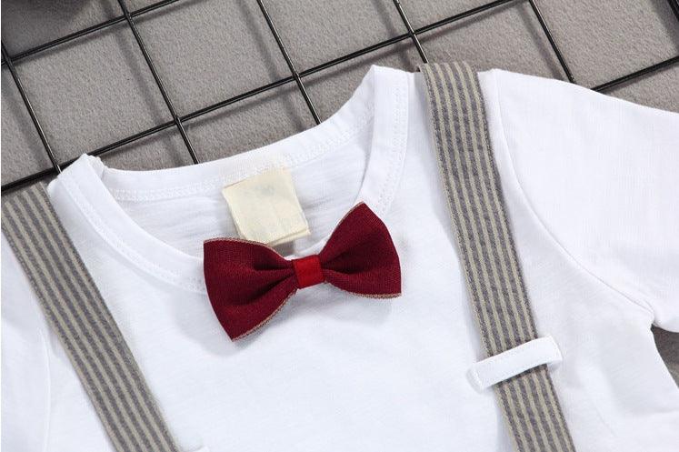 Summer Kids Boys Grey Gentleman Outfits - Hipster Collections