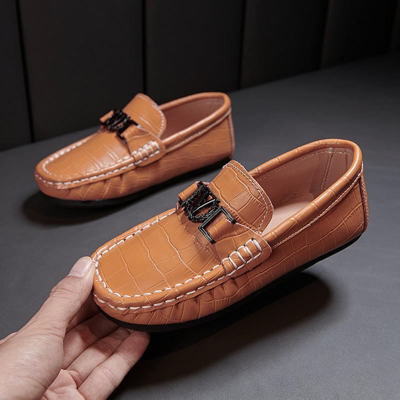 Children's Shoes Peas Shoes Children's Slip-on Leather Shoes - Hipster Collections