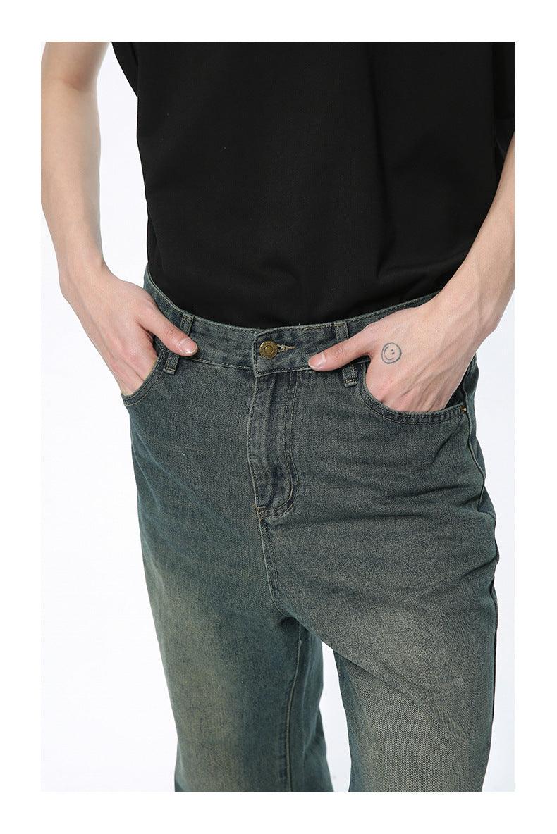 Vintage Distressed Hem Tassel Slightly Flared Jeans - Hipster Collections