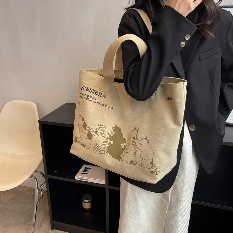 Leisure Commute Large Capacity Women's Canvas Shoulder Bag - Hipster Collections