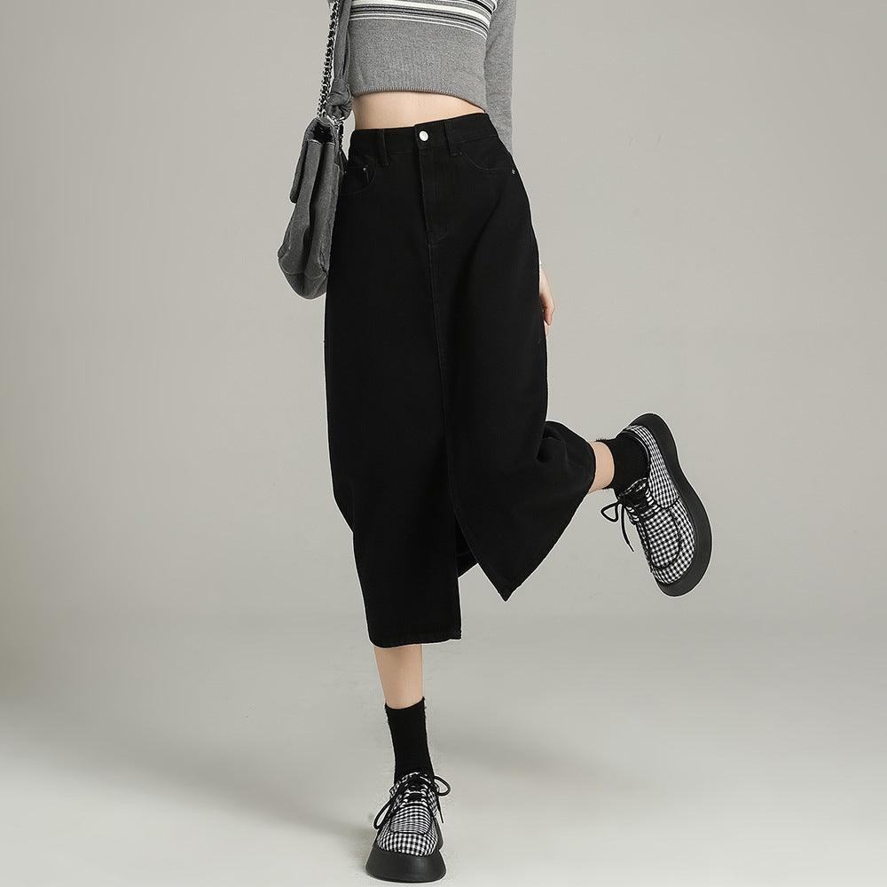 Women's Black Skirt Spring And Autumn - Hipster Collections