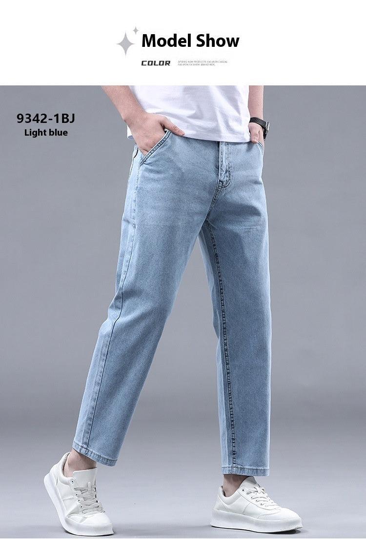 Men's Slim Fit Cropped Casual Light-colored Jeans - Hipster Collections