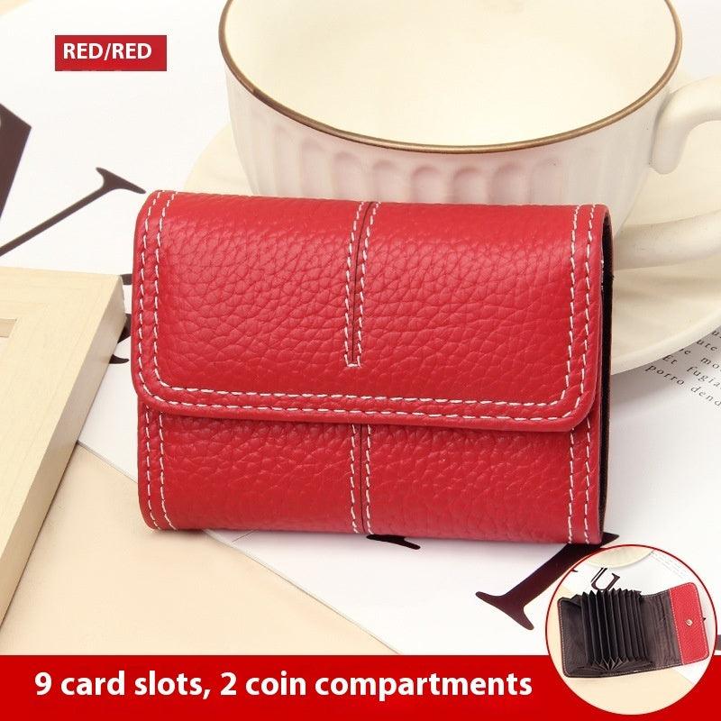 Large Capacity Women's Certificate Holder First Layer Cowhide Card Holder Wallet - Hipster Collections